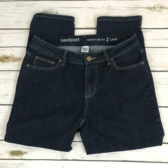 Dress Barn Signature Fit Capri Jeans in Dark Stone - Picture 3 of 5